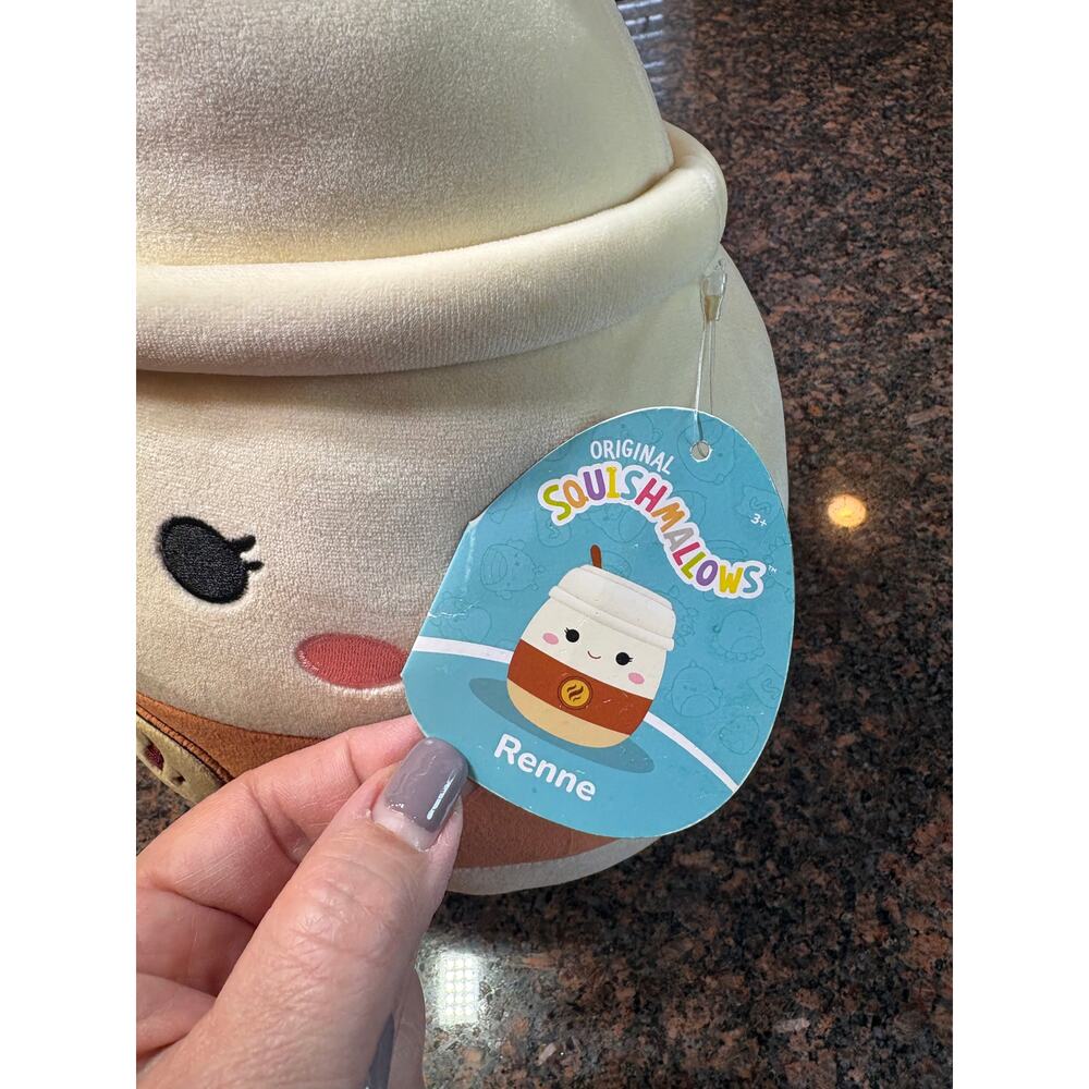 Squishmallow Renne the Latte Coffee To Go Cup Snack Squad 11" NWT - Picture 2 of 11